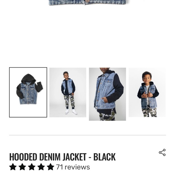 Little bipsy denim hooded jacket size 2-3 T - Picture 2 of 5